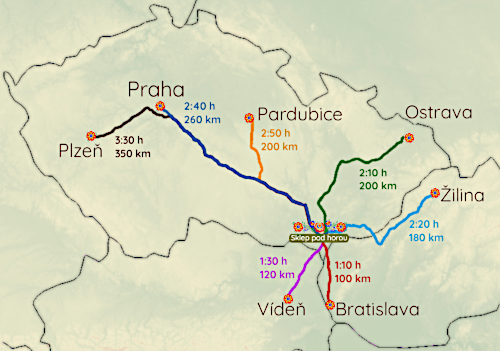 Mapa - Sklep pod Dubňanskou horou